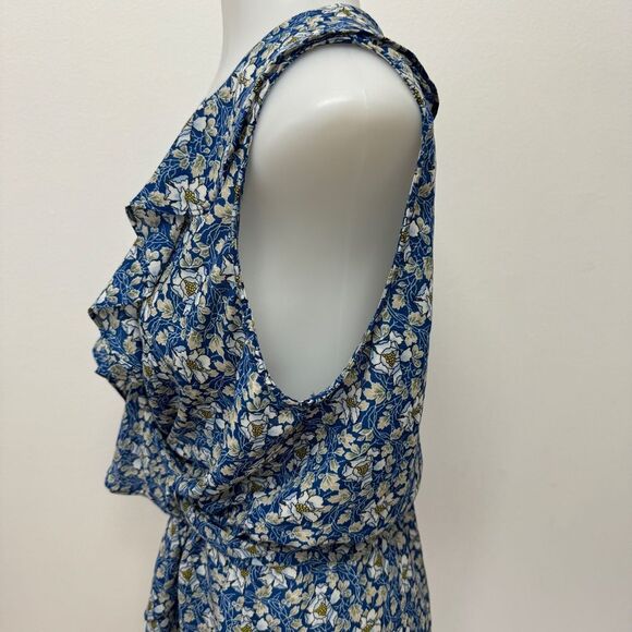 Max Studio Floral Ruffle Sleeveless Wrap Top Size S - Picture 4 of 9